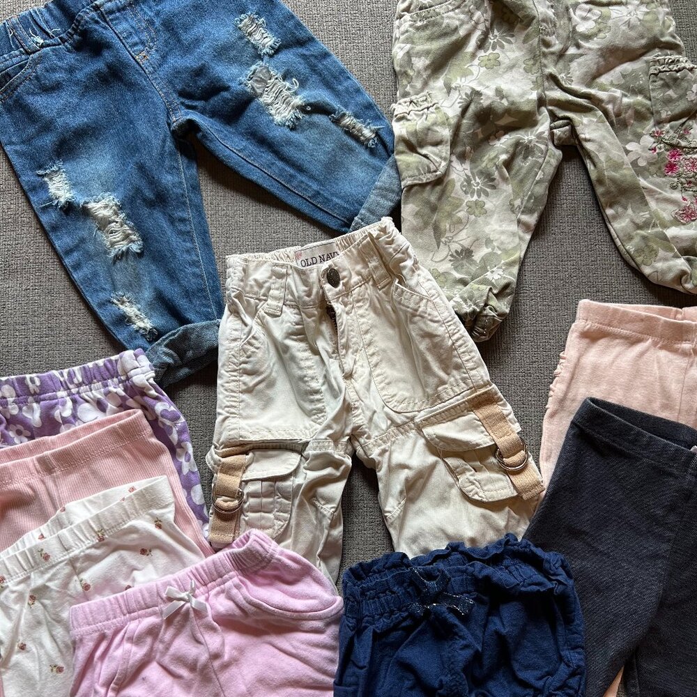 10-Piece Baby Leggings/Jeans/Pants Bundle (6-9 Months)